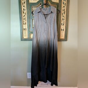 BNWT Neiman Marcus Tencel High-Low Dress - Grey Ombre Size M